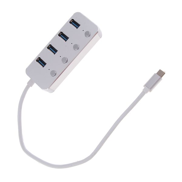 

4 port usb type c to usb 3.0 hub expansion splitter on/off switch