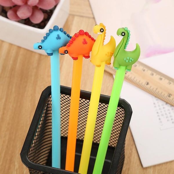 Cartoon Kreative Dinosaurier Gel Stift Kawaii Werbe Geschenk Silikon Schreibwaren Stift Student Schule Bürobedarf Kostenloser Versand LX3233