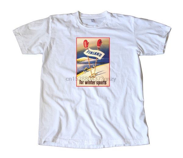 

vintage snow skier finland poster t-shirt - scandinavian