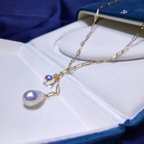 

pendant necklaces handmade unique fashion natural freshwater pearl baroque necklace, Silver