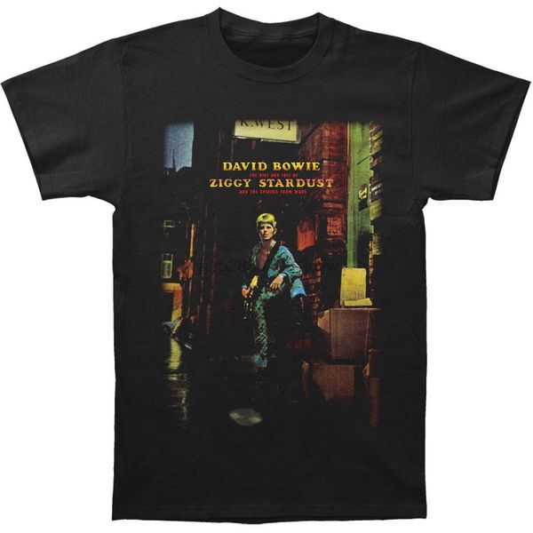 

david bowie men ziggy plays guitar t-shirt blacknew t shirt spring summer