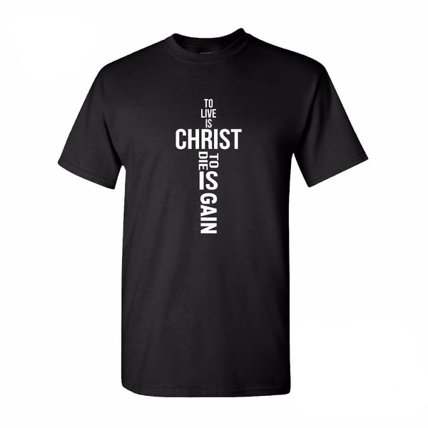 

2019 o-neck men 100% cotton living water t-shirt philippians 1:21 christian to live is christ to die is gain urban t shirts