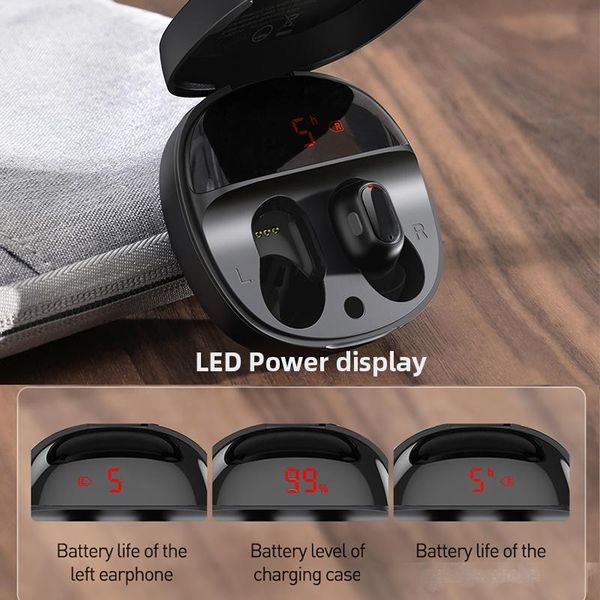 

baseus wm01 plus wireless headphones tws bluetooth 5.0 earphones stereo sports waterproof headsets with led digital display