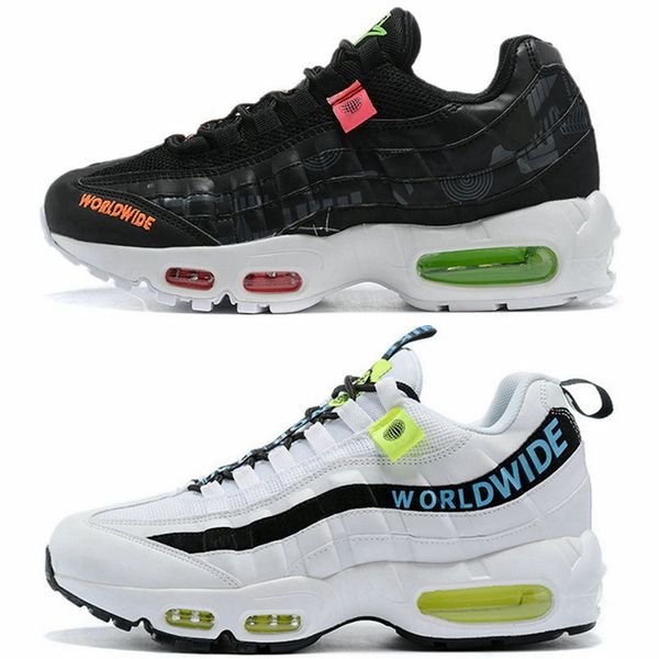 

2020 new 95s worldwide running shoes for men black white green mens sports trainers sneakers des chaussures zapatos size 40-46