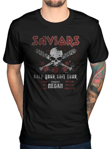

the walking dead saviors tour t-shirt half your sht tour negan