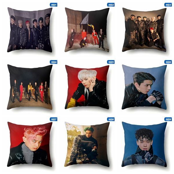 

custom kpop exo obsession pillowcase custom zippered bedroom home pillow cover case 1pcs 45x45cm pillow case