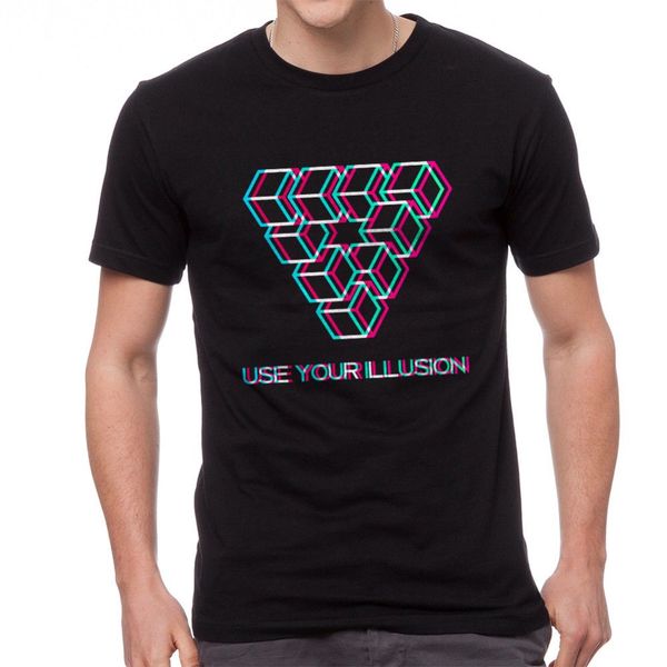 

use your illusion triangle men's черная футболка новая размеры s-3xl мужчин 2019 лето вокруг шеи мода дешевые пользовательские футболки