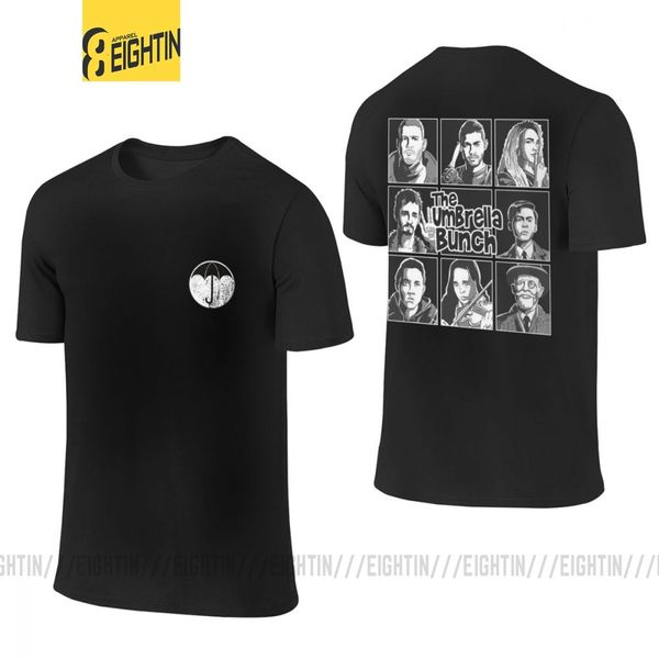 

umbrella academy t-shirt for men tv comic front back two sides novelty pure cotton tee shirt short sleeve t shirts plus size