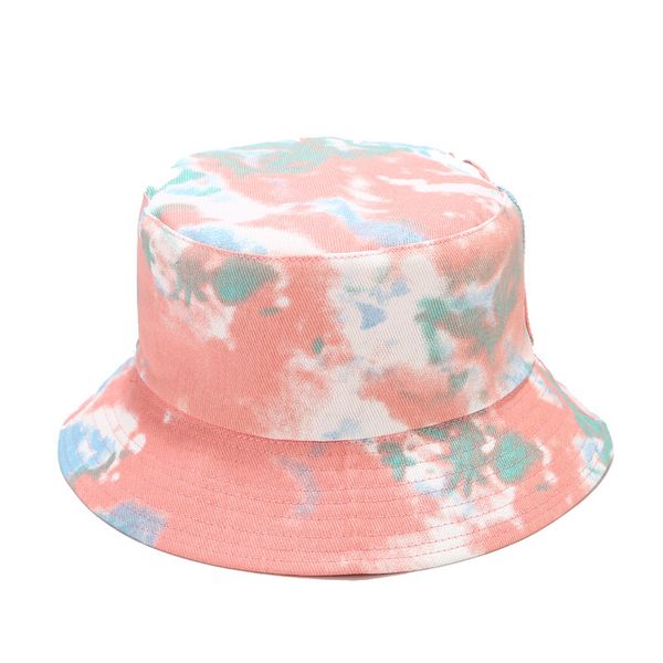 

cloches spring summer tie dye print double wearing bucket hatstrendy outdoor travel sun hats men women street style cotton casual, Blue;gray