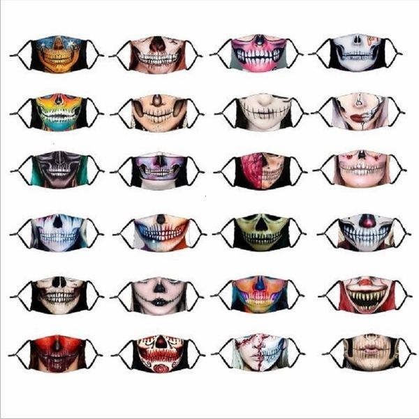 

factory outlethalloween pumpkin spoof 3d print horror clown skull party masks cartoon dustproof mask with filter for adults kids children