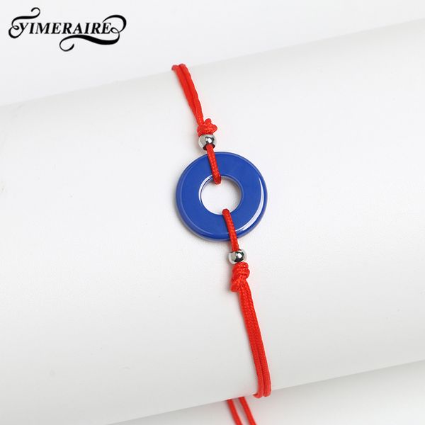 

red rope ceramic bracelet for women lover lucky fashion hollow round smooth black blue jewelry lovely girl adjustable jewelry, Golden;silver