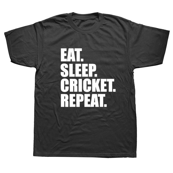 

новизна eat sleep cricket повтор папа футболка мужская с коротким рукавом крупногабаритные streetwear hip hop печатные футболки top тройники