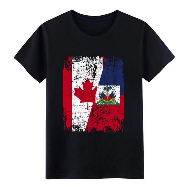 

men's canada haiti flag t shirt designs 100% cotton o neck homme sunlight funny casual spring autumn pattern shirt