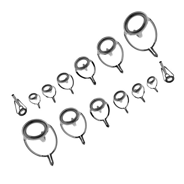 

14pcs ceramic ring eyes fishing rod guide stainless steel frame