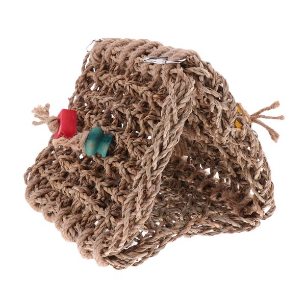 

handmade rattan snuggle hanging cave parrot swing toy cage hammock pet bird bed
