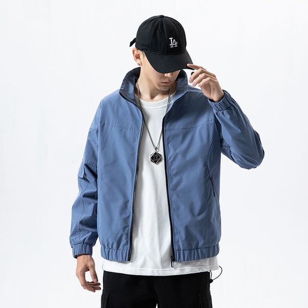 

fashion casual striped outdoor sport windbreaker jacket for men's cloting, Tan;black