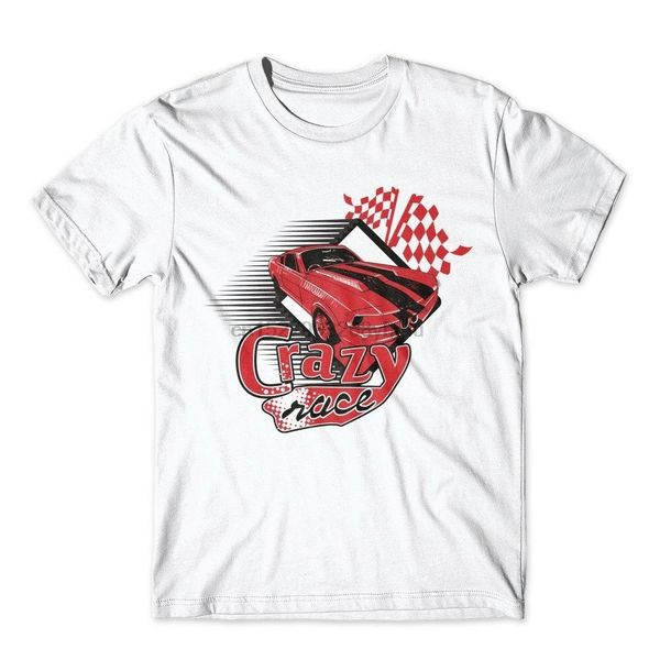 

crazy race t-shirt. muscle car shirt 100% cotton premium tee new(1