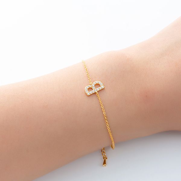 

charm bracelets bracelet nankiya beautiful letter design cubic zirconia elegant wedding banquet jewelry adjustable sl1031 pulser, Golden;silver