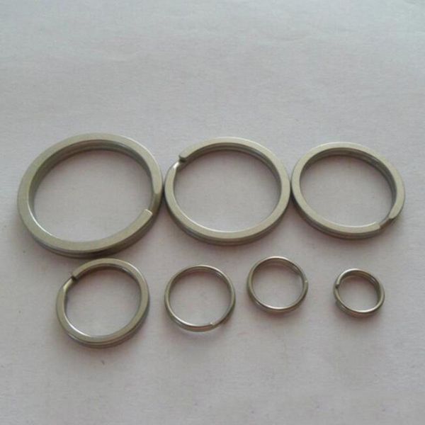 

keychains 10pcs titanium keyring ti metal split keychain key ring circle accessories fw136, Silver