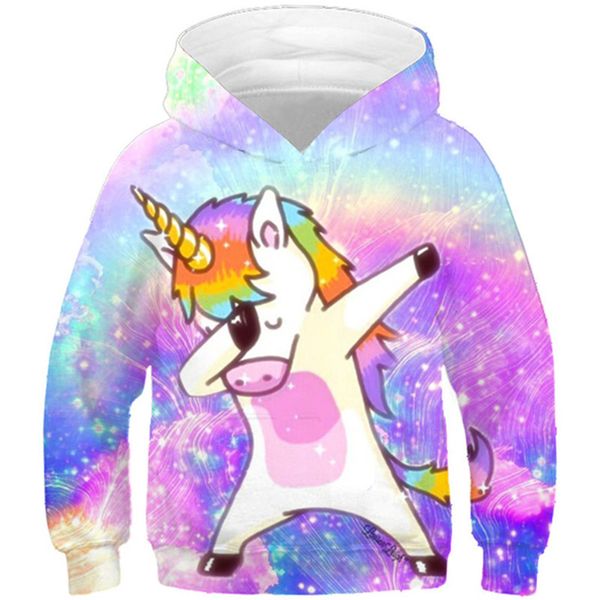 

новый 2020 дети мода dab аниме толстовка мальчики смешных фуфайки прилагая unicorn красочного galaxy kids пуловеры топы y200901, Blue