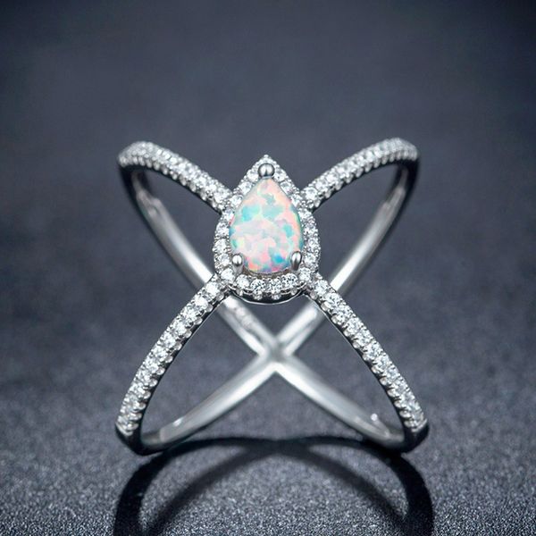 

new big cross crystal ring fashion female jewelry infinity sign women white gold rings for party drop shipping, Slivery;golden