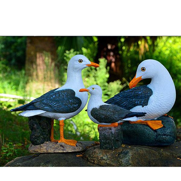 

garden statues home decor seagull birds on plinth sculpture lawn ornaments