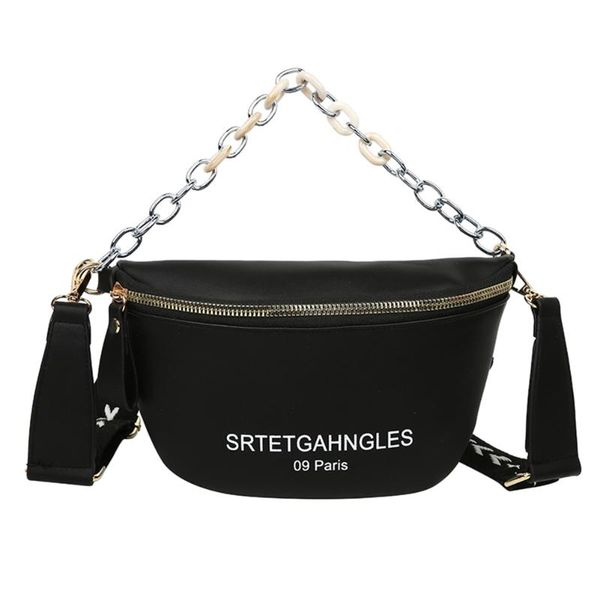 

fashion pu leather women fanny chest bag exquisite design classic texture delicate letters zipper purse crossbody packs