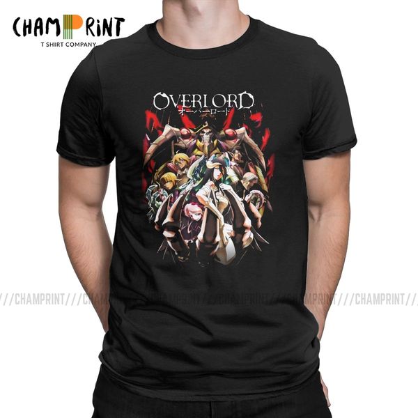 

мужчины t-shirt overlord роман kugane урожай чистый хлопок тройники с коротким рукавом ainz ooal платье аниме футболка crew neck tops 4xl 5x