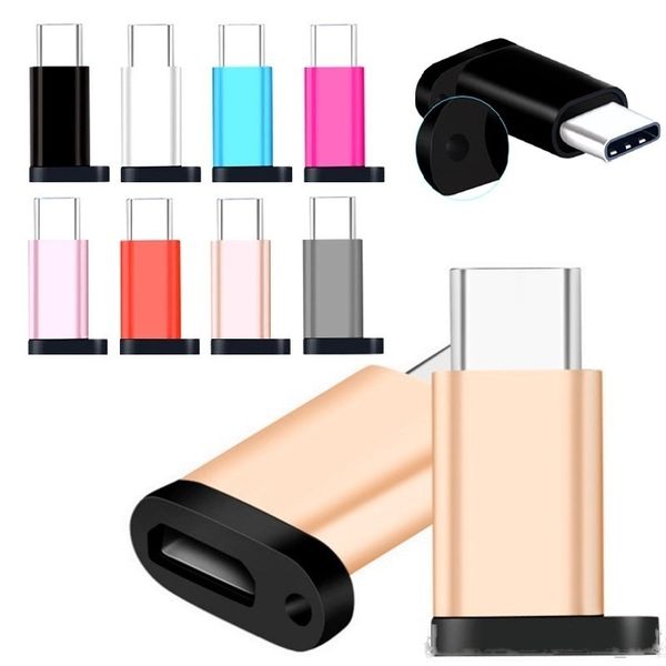 

universal metal alloy micro to type c male otg adapter convert for samsung xiaomi letv android phone