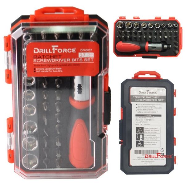 

37pcs magnetic screwdriver socket set torx pozidriv square slotted bits