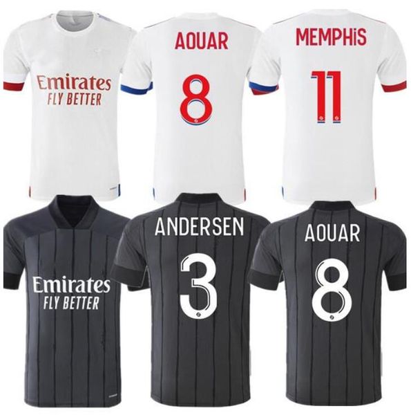 

2020 maillot de olympique lyonnais soccer jersey home kids kit ol aouar memphis football shirts t.mendes dembele traore soccer uniform 20/2, Black;gray