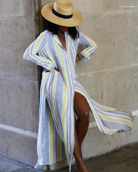 

strped spring shirt dress woman designer lapel neck long sleeve patchwork dresses women fashion casual clothes womens, Black;gray