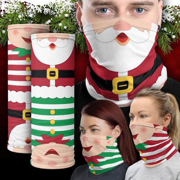 Decorazioni per maschera per il viso di Natale Sport all'aria aperta Maschere per bandana Fasce magiche Visiera per collo Ghetta Ornamenti per decorazioni natalizie 2021