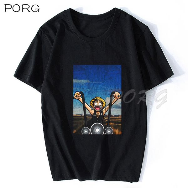 

one piercent oversized one piece luffy anime print t shirt short sleeve 2020 funny fashion korean harajuku plus size clothes