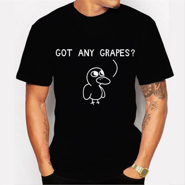 

new arrivals fashion letters got any grapesduck cute printed men's t shirt cool hipster style t-shirt