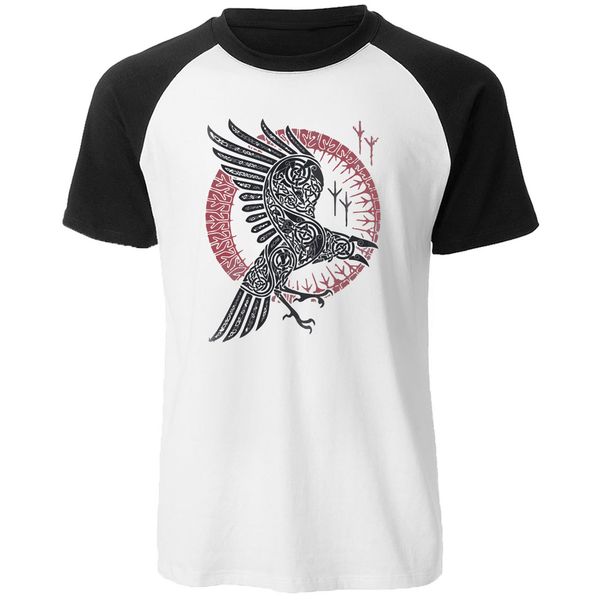 

viking legend ragnar's raven raglan short sleeve mens t-shirt 2019 summer casual t shirt hip hop streetwear cotton men tees