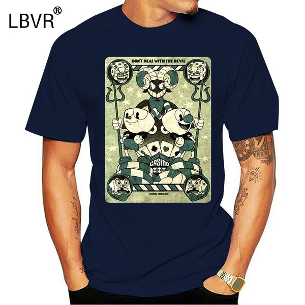 

cuphead men's casino playing card t-shirt
