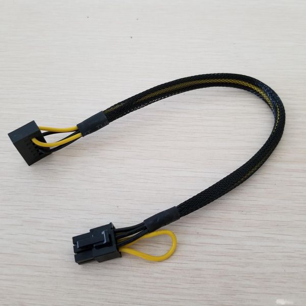 

10pcs/lot sata reverse 15pin to pci-e 6pin reverse power cable 18awg 30cm