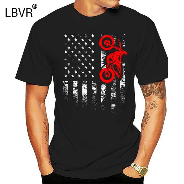 

new men shirt american flag motocross bike dirtbiking off road tshirt