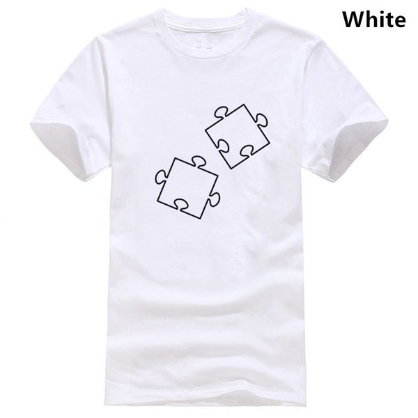 

cartoon jigsaw puzzle line art o neck cotton t shirt men and woman summer short sleeve designed casual tee