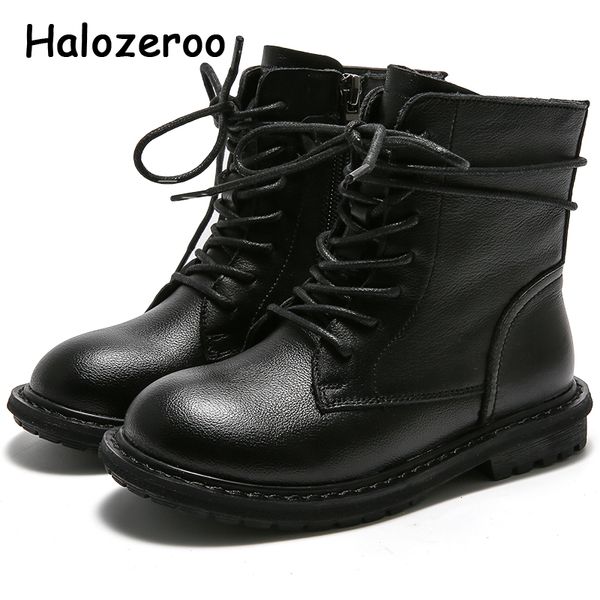 

cowhide autumn kids motorcycle boots children black shoes baby girls fashion ankle boots boys brand shoes soft real leather boot, Black;grey