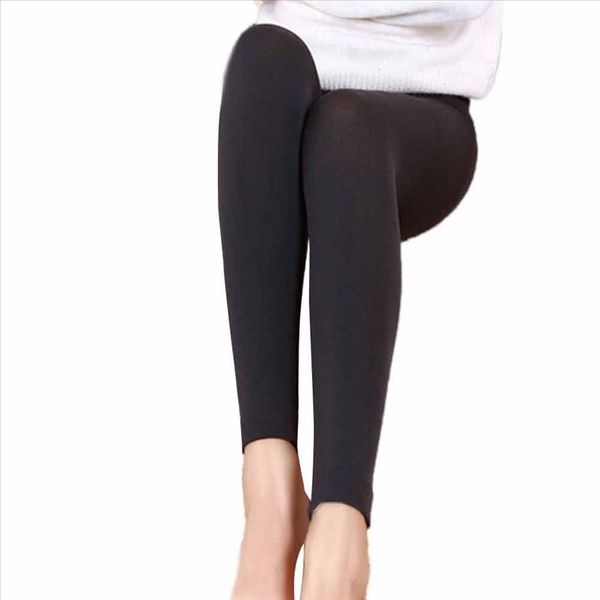 

autumn winter fashion women plush cashmere leggings casual thick leggings super elastic slim pants for women leggings 2020, Black