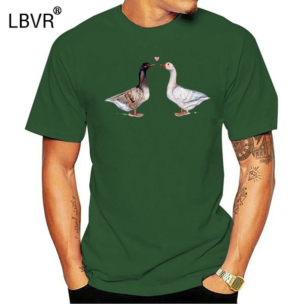 

100% cotton o-neck men t shirt custom printed t-shirt geese love women tshirt