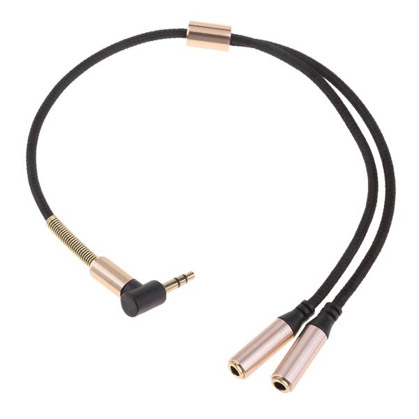 

3.5mm 1 male to 2 female gold plated audio y splitter headphone cable