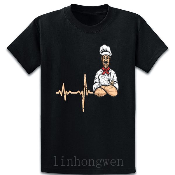 

heartbeat chef pizza maker gift t shirt letters loose o neck knitted authentic leisure cotton spring shirt