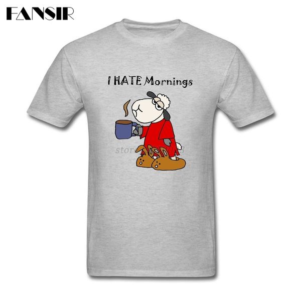 

ng t-shirt men funny sleepy grumpy sheep hates mornings men t shirt short sleeve crewneck cotton teenage clothes