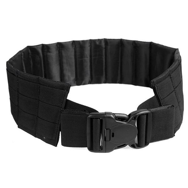 

waist support army tactical molle belt black heavy duty utility outdoor combat nylon hiking climbing hunting belts, Black;gray