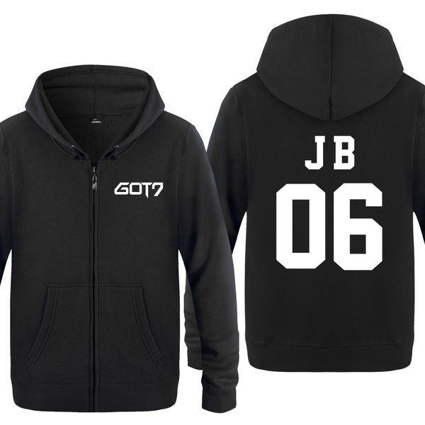 

jb 06 got7 sweatshirts men 2018 mens zipper hooded fleece hoodies cardigans
