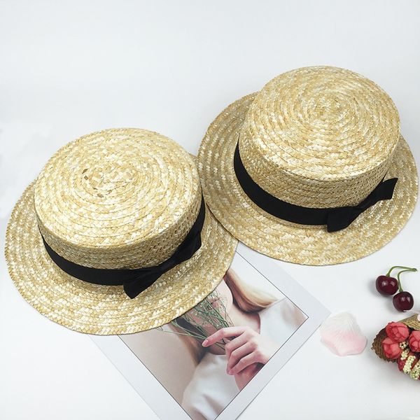 

parent-child hat korean style summer hat women's bow flat sun outdoor flat sun, Blue;gray