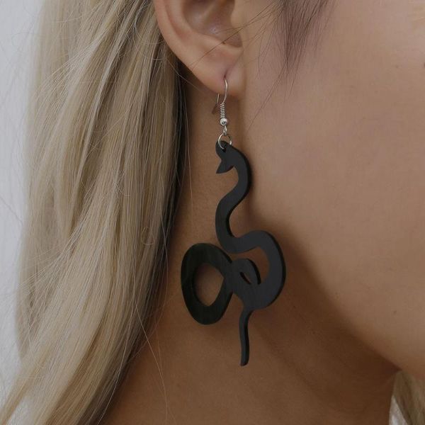 

korean statement dangle earrings for women long links acrylic big snake shape pendant elegant brincos mujer drop earring, Silver